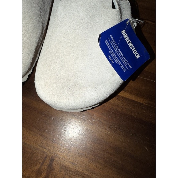 NWT Birkenstock Boston Antique White Suede Leather Clogs Size 46 US 13 Mules - Picture 4 of 8
